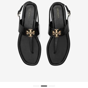 Tory Burch Eleanor Sandals with Gold Emblem